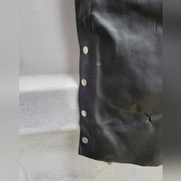 Genuine leather black riding chaps cowboy xxs 15.5"-18.5" waist - Picture 6 of 12